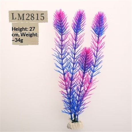 3 pack Aquarium Decor Fish Tank Decoration Ornament Artificial Plastic Plant Green 27cm Pink/Purple/green, 3-Pack