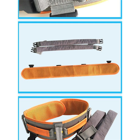 Upgraded  Buckle Gait Belt with Detachable Leg Straps Medical Transfer Belt Lift Belt for Elderly & Disabled Stairlift Patients Senior Walking Assistance Disability Aids (Orange)