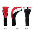 Black Golf Club Head Cover for  Fairway 3 Pcs Woods Headcovers, Golf Accessories Hybrid Head Covers Set
