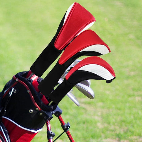Black Golf Club Head Cover for  Fairway 3 Pcs Woods Headcovers, Golf Accessories Hybrid Head Covers Set