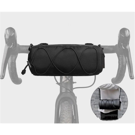 Bike Handlebar Bag, Bicycle Front Bag Shoulder Bag Storage Bag with Shoulder Strap for Road Mountain Bike Cycling Travel（black,22*11*11cm)