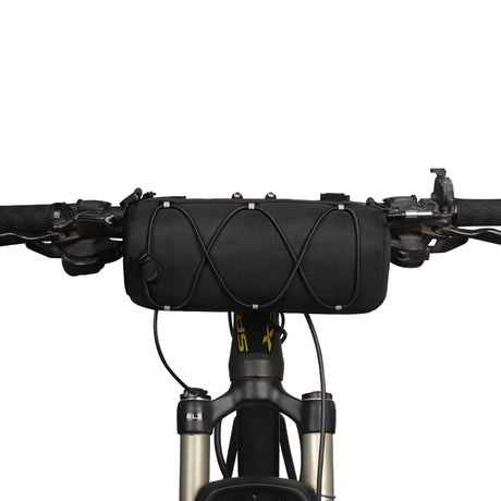 Bike Handlebar Bag, Bicycle Front Bag Shoulder Bag Storage Bag with Shoulder Strap for Road Mountain Bike Cycling Travel（black,22*11*11cm)