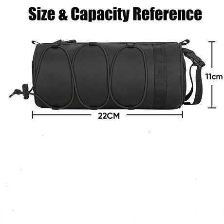 Bike Handlebar Bag, Bicycle Front Bag Shoulder Bag Storage Bag with Shoulder Strap for Road Mountain Bike Cycling Travel（black,22*11*11cm)