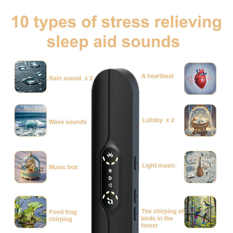 Pillow Speakers for Sleeping,Portable Bluetooth Speaker with Bone Conduction, 10 White Noises, Display, Volume Control,  black