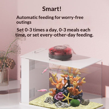 Automatic Fish Feeder for Aquarium - Moisture-Proof and Precision Feeding Betta Vacation Feeder, USB Rechargeable Auto Fish Food Dispenser with Timer,LCD Display