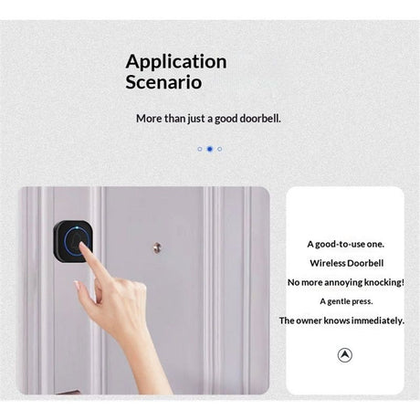Wireless Doorbell, Door Bell Kit, Distinguish Front and Rear Doors, for Home Office Classroom（One drag, two sounds）