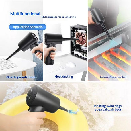 Compressed Air Duster, Electric Air Blow Portable Keyboard Cleaner with LED Light, Rechargeable Dust Off Cordless Air Duster for Computer, Car, Electric Devices