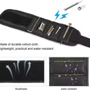 Magnetic Wristband by Wrap-It Storage - Black - Great Father Gift Wrist Magnet Tool Belt and Screw Holder（Black 5 rows with 10 magnets）Only wristband