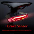Smart Bike Tail Light with Turn Signals, Rechargeable Bicycle Horn Bike Alarm with Remote, Auto-Sensing Bike Turn Signals Light Alarm（Bracket remote control）