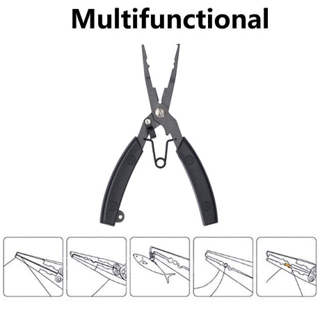 Stainless Steel Professional Multifunctional Fish Plier,Portable Fishing Multitool Pliers for aficionado of fishing, and even a green-hand starter（primary colors）