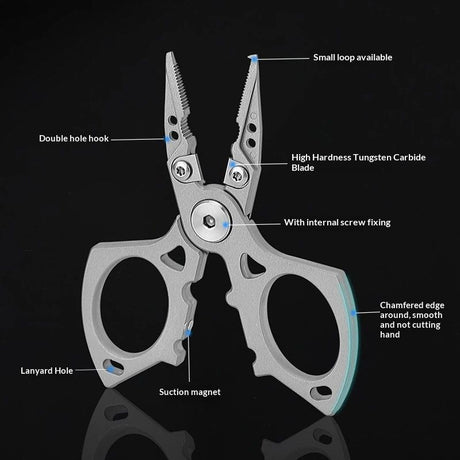Fishing Pliers Saltwater, Stainless Steel Fishing Pliers with Split Ring, Fish Hook Remover,  Fishing Gift for Men