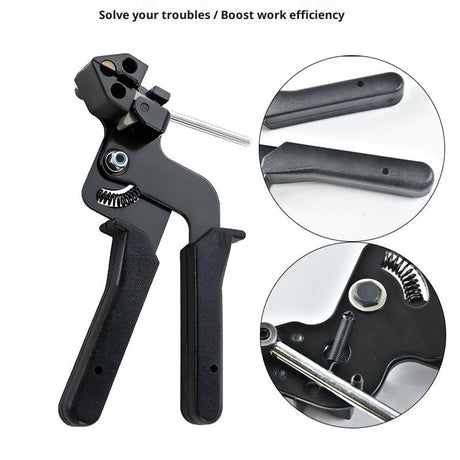 Cable Tie Gun，Stainless Steel Zip Tie Gun, Special Tool For Fastening And Cutting Metal Cable Ties. Stainless Steel Zip Tie Tool Used to Repair Fence, Pipe Wrap,
