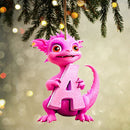 Christmas Decorations, 26 English Alphabet Dinosaur Christmas Tree Hanging Ornaments, Personalized Plastic Dinosaur Pendants Xmas Tree Decorations