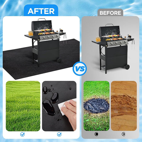 39*72 inches Under Grill Mat for Outdoor Grill,Fireproof Grill Pad for Fire Pit,Indoor Fireplace Mat Fire Pit Mat,Oil-Proof Waterproof BBQ Protector for Decks and Patios