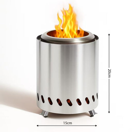 Portable Table Top Fire Pit with Stand, 8.5
