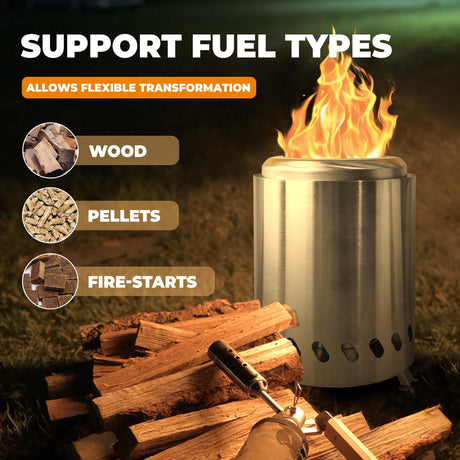 Portable Table Top Fire Pit with Stand, 8.5