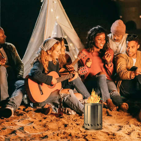 Portable Table Top Fire Pit with Stand, 8.5