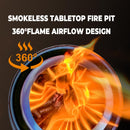 Portable Table Top Fire Pit with Stand, 8.5" Stainless Steel Mini Outdoor Low Smoke Burning Tabletop Firepit Fueled by Pellets or Wood, for Outside Camping