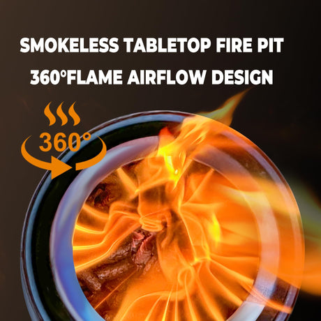 Portable Table Top Fire Pit with Stand, 8.5