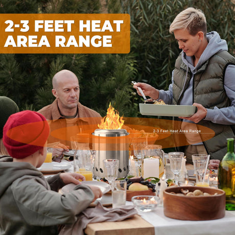 Portable Table Top Fire Pit with Stand, 8.5