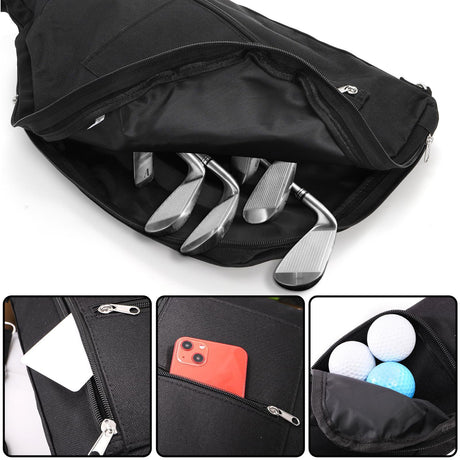 Big Teeth Golf Sunday Bag, Small Golf Bag Lightweight, Golf Bag for A Few Clubs Driving Range, Practice with Carry Shoulder Strap Foldable Multi-Colour