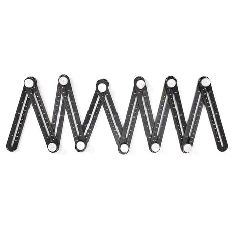 Multi Angle Measuring Ruler,12-Sided Angle Measurement,Tile Holes Measure Ruler Holes Positioning Apertures,Upgrade Multi Angle Ruler/Metal/Black