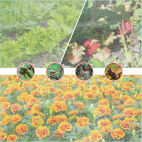 Ultra Fine Garden Mesh Netting Insect Pest Barrier Bird Netting for Garden Protection, Row Cover Raised Bed Protection Net for Crops Plants Vegetables Flowers Fruits (130 * 70 * 45cm /2 Pack)