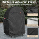 Outdoor Egg Chair Cover,Double Egg Chair Cover for 2 Person Egg Loveseat Chair (Black,Fits 35.4" D x 57.1" W x 56.3" H Egg Chair)（145*90*143cm）