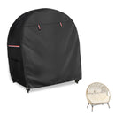 Outdoor Egg Chair Cover,Double Egg Chair Cover for 2 Person Egg Loveseat Chair (Black,Fits 35.4" D x 57.1" W x 56.3" H Egg Chair)（145*90*143cm）