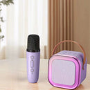 Mini Machine for Kids Girls & Boys - Portable Bluetooth Speaker with 2 Wireless Microphones - Kids Birthday Gifts for Ages 4-10 - Kids' Instrument Accessories - Purple