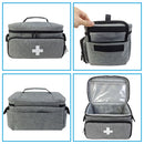 First Aid Bag Empty, Small Medicine Bag Portable Medical Supplies Organizer for Travel, Home, Office, Car, Outdoor, Camping, Hiking (Gray，Bag ONLY)