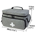 First Aid Bag Empty, Small Medicine Bag Portable Medical Supplies Organizer for Travel, Home, Office, Car, Outdoor, Camping, Hiking (Gray，Bag ONLY)