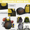 Drawstring Soccer Bag Basketball Backpack for Kids Teens, Foldable Sports Bags Detachable Ball Mesh Bag for Gym Yoga Football Baseball（oniy bag）