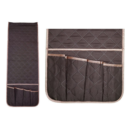Sofa Armrest Organizer with 5 Pockets, Couch Recliner Armchair Caddy, Washable Remote Controls Holder, Storage for Magazine, Tablet (brown,oniy bag)