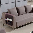 Sofa Armrest Organizer with 5 Pockets, Couch Recliner Armchair Caddy, Washable Remote Controls Holder, Storage for Magazine, Tablet (brown,oniy bag)
