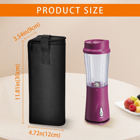 Portable Blender Storage Bag Sleeve Fully wrapped Storage Bag, for Beach Portable Small Mixer Black Splash-Proof Carrying Case with Hand Strap and Protective(Box Only)