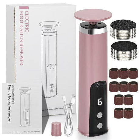 Electric Foot Callus Remover, 2in1 Rechargeable Foot File Callus Remover for Feet, Speeds Foot Scrubber Dead Skin Pedicure Tools for Feet Heel Scraper for Cracked Heels with Sandpaper Discs