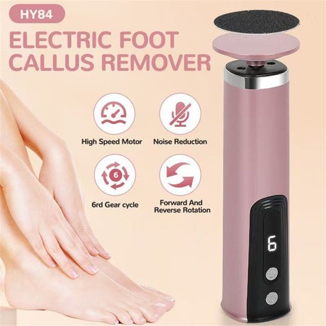 Electric Foot Callus Remover, 2in1 Rechargeable Foot File Callus Remover for Feet, Speeds Foot Scrubber Dead Skin Pedicure Tools for Feet Heel Scraper for Cracked Heels with Sandpaper Discs