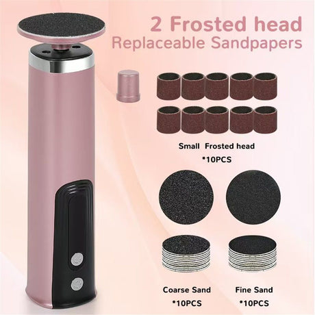 Electric Foot Callus Remover, 2in1 Rechargeable Foot File Callus Remover for Feet, Speeds Foot Scrubber Dead Skin Pedicure Tools for Feet Heel Scraper for Cracked Heels with Sandpaper Discs