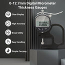 Digital Thickness Gauge, Thickness Micrometer Meter, 0 to 12.7mm Digital Display Measuring Tool with LCD Display, for Paper Film (0.001mm Accuracy)