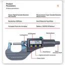 Digital Micrometer, Professional Inch/Metric Measuring Tools 0.001 mm Resolution Thickness Gauge, Protective Case with Extra Battery