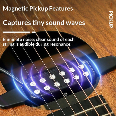 12 Soundhole Acoustic Guitar Pickup Electric Transducer Magnetic Preamplifier with Capo & 10 FT Audio Cable