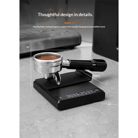 Espresso Scale with Timer,Small Coffee Scale with Solid-Liquid Detection,Auto Tare Digital Coffee Bean Scale,0.1g Accurate Weighting,3 Mode,Black（0.3g-2000g）