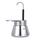Single Spout Mocha Pot, Stainless Steel Espresso Maker Coffee Pot Lightweight Cafe Maker Portable Outdoor Camping Brewed Coffee Cup for All Electric Ceramic Gas Stovetops(50ml)