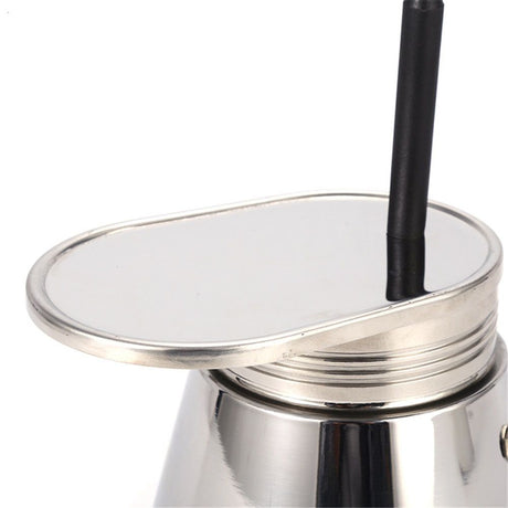 Single Spout Mocha Pot, Stainless Steel Espresso Maker Coffee Pot Lightweight Cafe Maker Portable Outdoor Camping Brewed Coffee Cup for All Electric Ceramic Gas Stovetops(50ml)