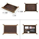 Leather Valet Tray for Men – Rustic Organizer for Keys, Phone & Wallet  Whiskey Barrel Brown  Perfect for Nightstand, Desk, Entryway