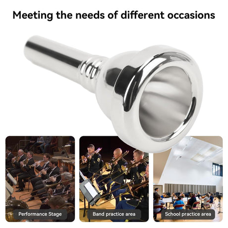 6 1/2AL Silver Trombone Mouthpiece - Professional Grade Brass Instrument Mouthpiece for Tenor Trombone, Premium Sound & Durability