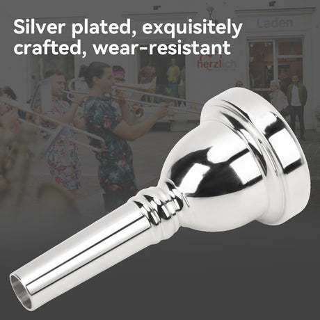 6 1/2AL Silver Trombone Mouthpiece - Professional Grade Brass Instrument Mouthpiece for Tenor Trombone, Premium Sound & Durability