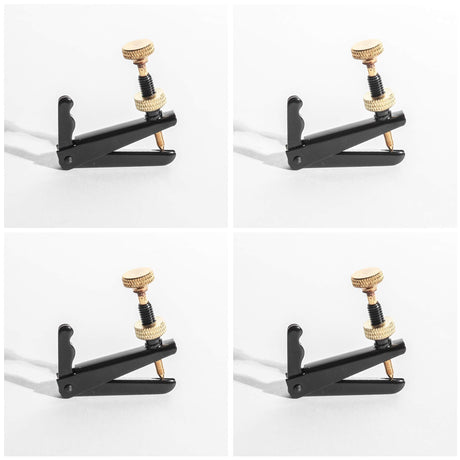 4Pack Violin Fine Tuners for 4/4-3/4 Violin Metal String Adjuster Nickel Plated Anti Rust (Black + Gold)
