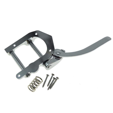 Tremolo Bridge for Electric Guitar, Chrome Plated Vibrato Tailpiece with Roller Bar, Replacement  Flat Top Body, Hardtail Bridge Upgrade